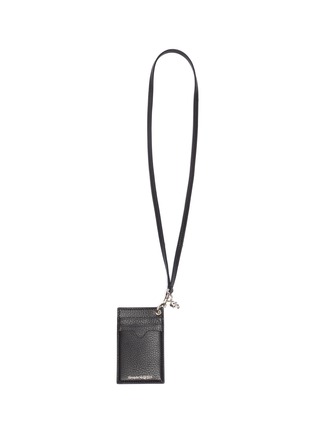 Main View - Click To Enlarge - ALEXANDER MCQUEEN - Lanyard strap leather card holder