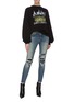 Figure View - Click To Enlarge - AMIRI - 'MX1' pleated leather patch ripped skinny jeans