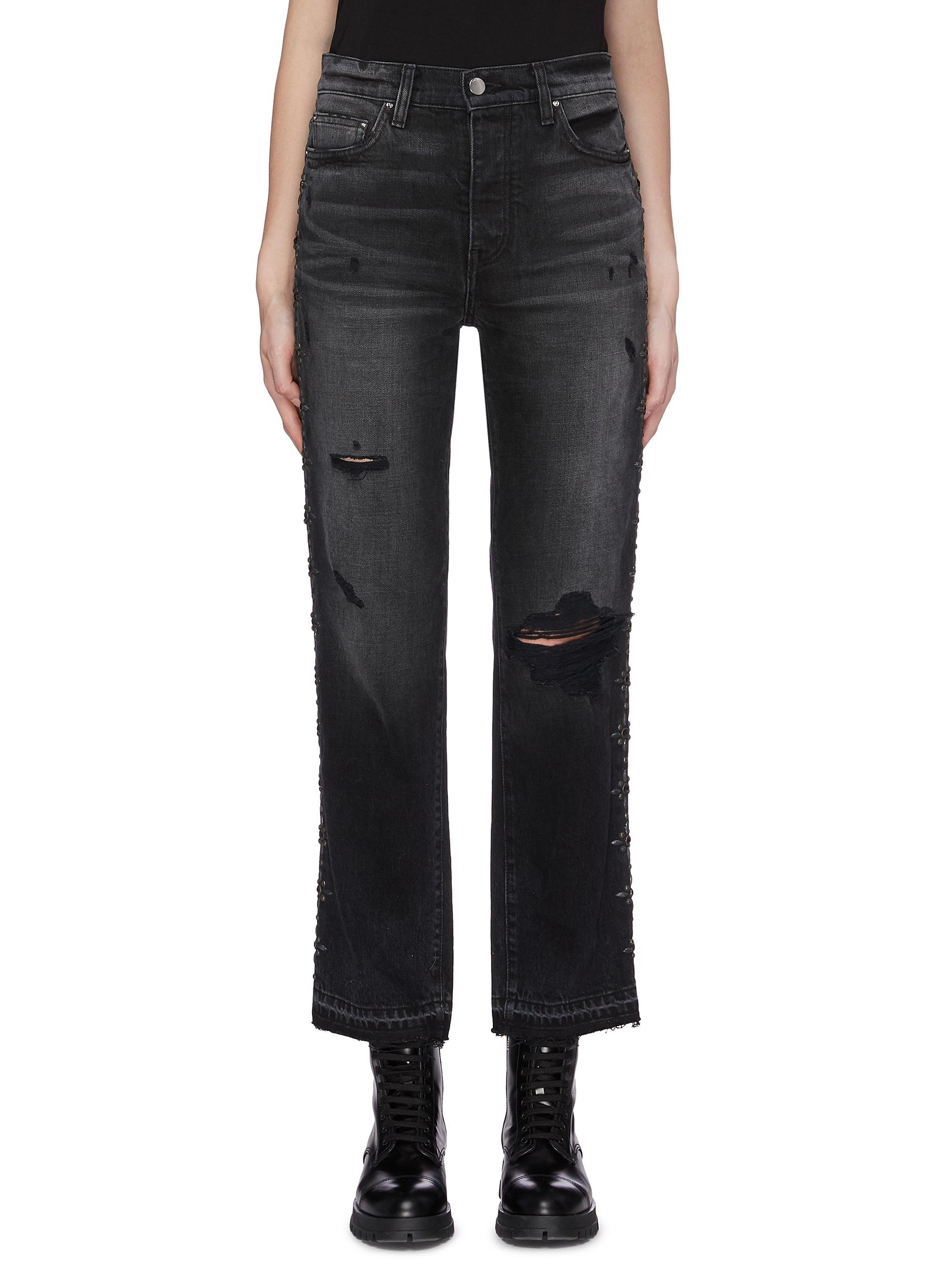 Stud outseam distressed jeans by Amiri