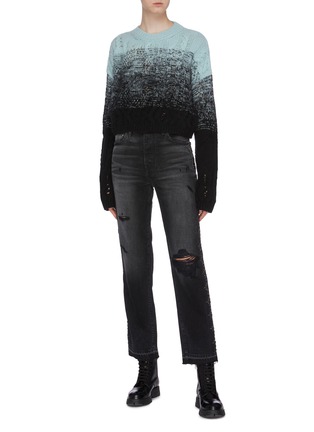 Figure View - Click To Enlarge - AMIRI - Stud outseam distressed jeans