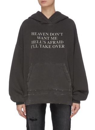 Main View - Click To Enlarge - AMIRI - 'Heaven and Hell' slogan print hoodie