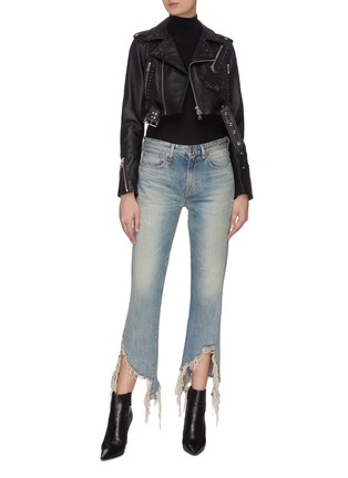 Figure View - Click To Enlarge - AMIRI - Studded cropped biker jacket