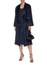 Figure View - Click To Enlarge - BLAZÉ MILANO - 'Luxette Whistler' belted tinsel devoré robe coat