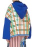 Back View - Click To Enlarge - ZI II CI IEN - x Woolmark hooded colourblock sleeve check plaid knit jacket