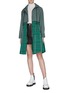 Figure View - Click To Enlarge - CÉDRIC CHARLIER - Mix check panel hooded long jacket