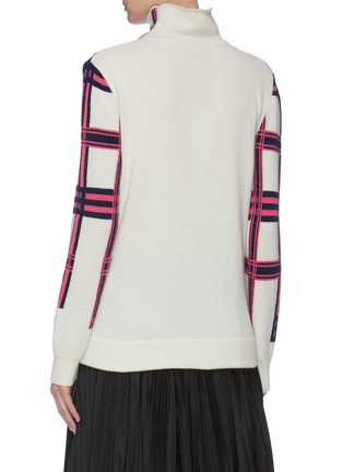 Back View - Click To Enlarge - CÉDRIC CHARLIER - 'Stripe Fantasy' jacquard virgin wool turtleneck sweater