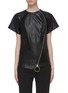 Main View - Click To Enlarge - CÉDRIC CHARLIER - Asymmetric zip front faux leather blouse