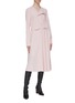 Figure View - Click To Enlarge - CÉDRIC CHARLIER - Belted ruched dress