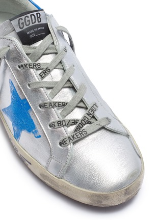 Detail View - Click To Enlarge - GOLDEN GOOSE - Slogan print midsole leather sneakers
