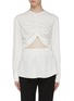 Main View - Click To Enlarge - CHRISTOPHER ESBER - Chantilly lace panel ruched yoke blouse
