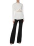 Figure View - Click To Enlarge - CHRISTOPHER ESBER - Chantilly lace panel ruched yoke blouse