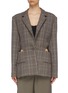 Main View - Click To Enlarge - CHRISTOPHER ESBER - Tie cutout back check plaid blazer
