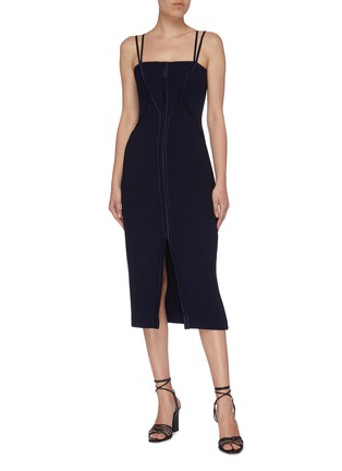Figure View - Click To Enlarge - DION LEE - 'Annex' strappy crepe bustier dress