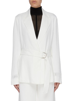 Main View - Click To Enlarge - DION LEE - 'Float' D-ring belted twill wrap jacket