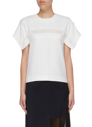 Main View - Click To Enlarge - DION LEE - 'Float' flared cuff twill top