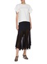 Figure View - Click To Enlarge - DION LEE - 'Float' flared cuff twill top