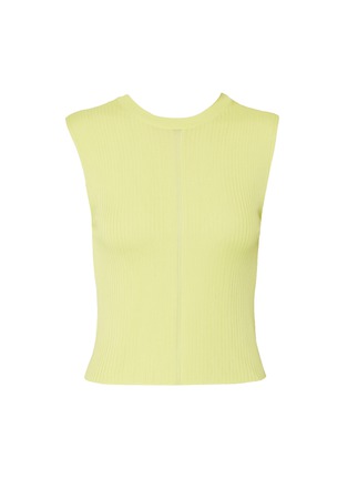 Main View - Click To Enlarge - DION LEE - 'Outline' sheer back cropped sleeveless rib knit top