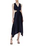 Figure View - Click To Enlarge - DION LEE - 'Transfer Suspend' cutout waist crepe sleeveless dress