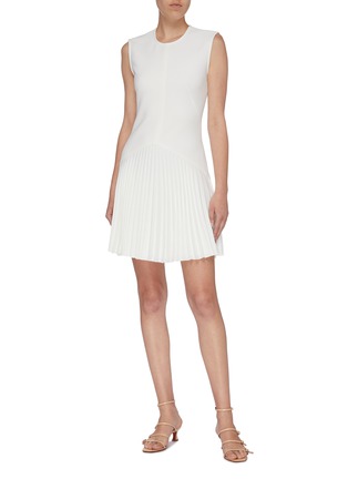 Figure View - Click To Enlarge - DION LEE - 'Annex' pleated hem sleeveless crepe mini dress
