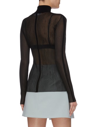 Back View - Click To Enlarge - DION LEE - 'Outline Skivvy' sheer rib knit turtleneck top