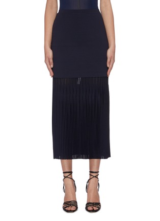 Main View - Click To Enlarge - DION LEE - 'Lustrate' layered pleated hem knit skirt