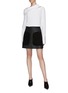 Figure View - Click To Enlarge - DION LEE - 'Encased' suede patch pocket leather mini skirt