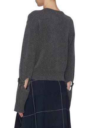 Back View - Click To Enlarge - DION LEE - Knot cutout sleeve wool-cashmere sweater