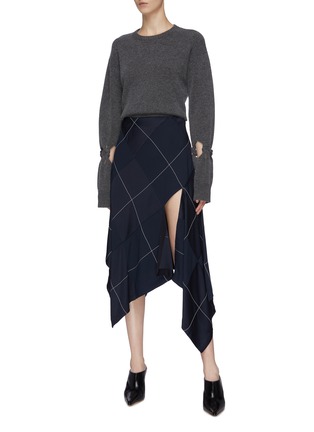 Figure View - Click To Enlarge - DION LEE - Knot cutout sleeve wool-cashmere sweater