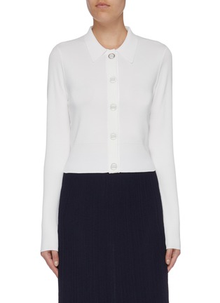 Main View - Click To Enlarge - DION LEE - 'Density' cutout button cropped cardigan