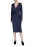 Figure View - Click To Enlarge - DION LEE - Lace trim silk satin wrap dress