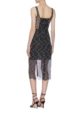 Back View - Click To Enlarge - DION LEE - Panelled underlay scalloped lace dress