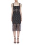 Main View - Click To Enlarge - DION LEE - Panelled underlay scalloped lace dress