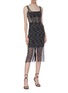 Figure View - Click To Enlarge - DION LEE - Panelled underlay scalloped lace dress
