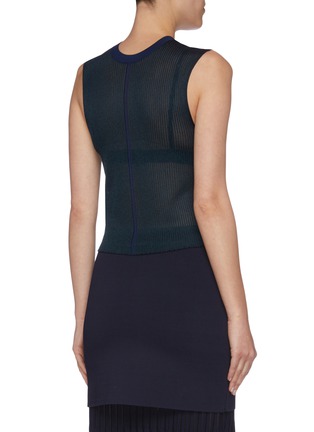 Back View - Click To Enlarge - DION LEE - 'Outline' sheer back cropped sleeveless rib knit top