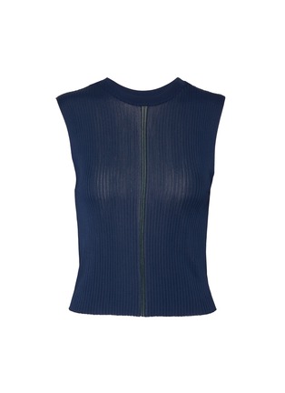 Main View - Click To Enlarge - DION LEE - 'Outline' sheer back cropped sleeveless rib knit top