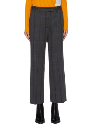 Main View - Click To Enlarge - ACNE STUDIOS - Belted herringbone check wool-cotton pants