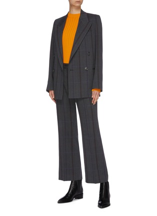 Figure View - Click To Enlarge - ACNE STUDIOS - Belted herringbone check wool-cotton pants