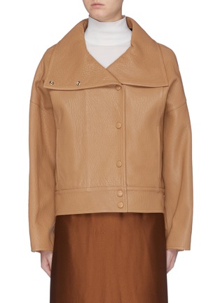 Main View - Click To Enlarge - ACNE STUDIOS - Button shawl collar leather jacket