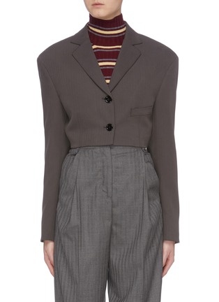 Main View - Click To Enlarge - ACNE STUDIOS - Padded shoulder cropped blazer