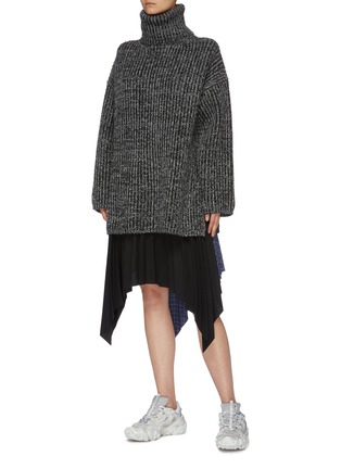 Figure View - Click To Enlarge - ACNE STUDIOS - Split side oversized wool rib knit turtleneck sweater
