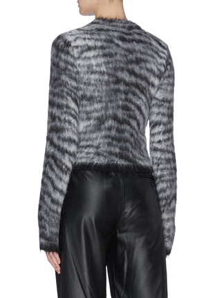 Back View - Click To Enlarge - ACNE STUDIOS - Tiger stripe cropped brushed sweater