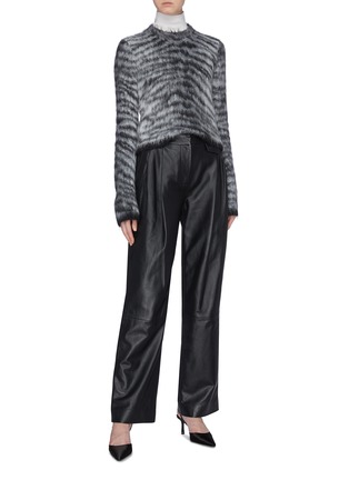 Figure View - Click To Enlarge - ACNE STUDIOS - Tiger stripe cropped brushed sweater