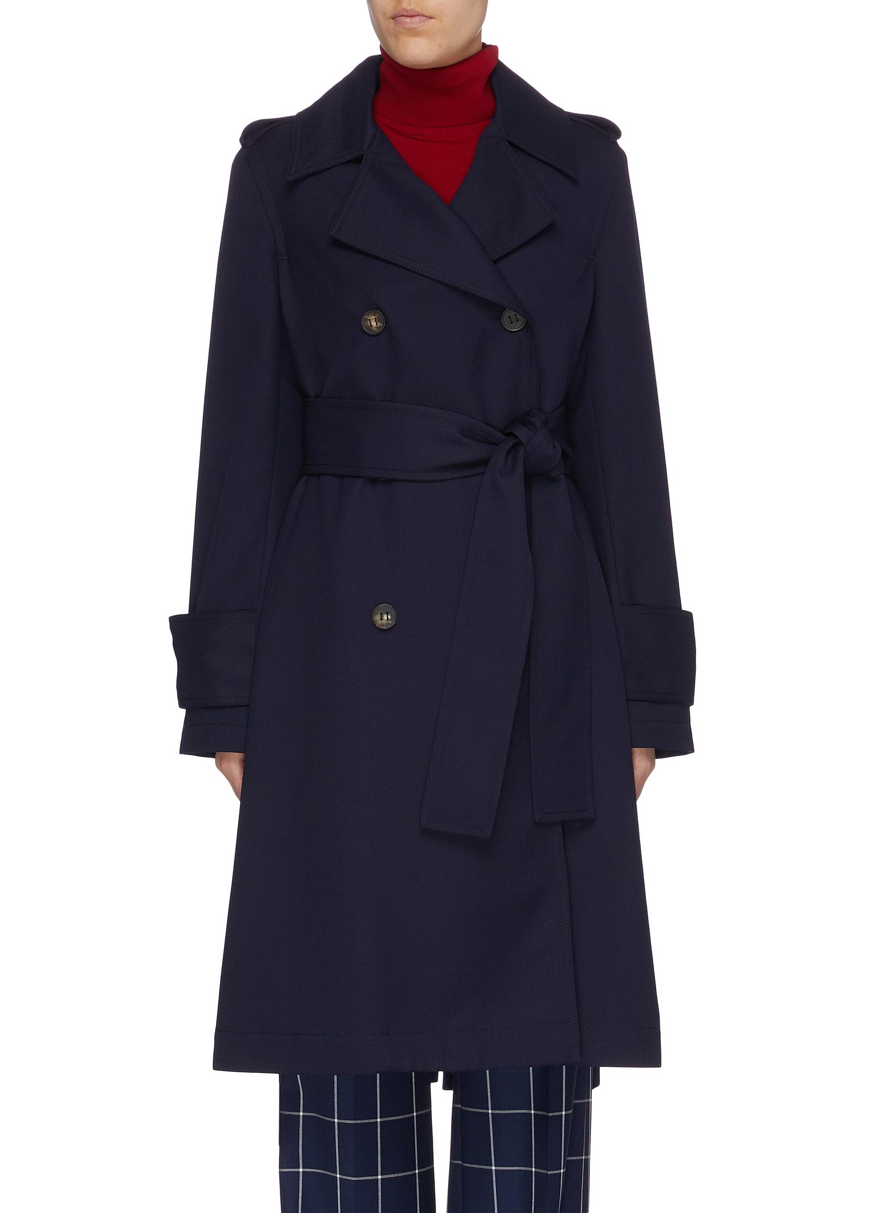 Belted double-breasted twill trench coat by Acne Studios
