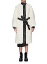 Main View - Click To Enlarge - ACNE STUDIOS - Leather trim faux shearling coat