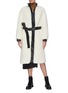 Figure View - Click To Enlarge - ACNE STUDIOS - Leather trim faux shearling coat