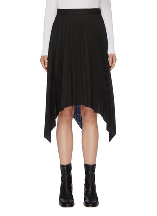 Main View - Click To Enlarge - ACNE STUDIOS - 'Ilsie' contrast grid back pleated handkerchief skirt