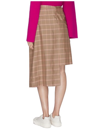 Back View - Click To Enlarge - FFIXXED STUDIOS - Gathered check plaid asymmetric skirt