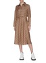 Figure View - Click To Enlarge - FFIXXED STUDIOS - Check flared shirt dress