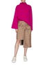 Figure View - Click To Enlarge - FFIXXED STUDIOS - Asymmetric sleeve wool rib knit turtleneck sweater