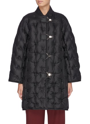 Main View - Click To Enlarge - FFIXXED STUDIOS - Metallic clasp graphic embroidered down puffer coat